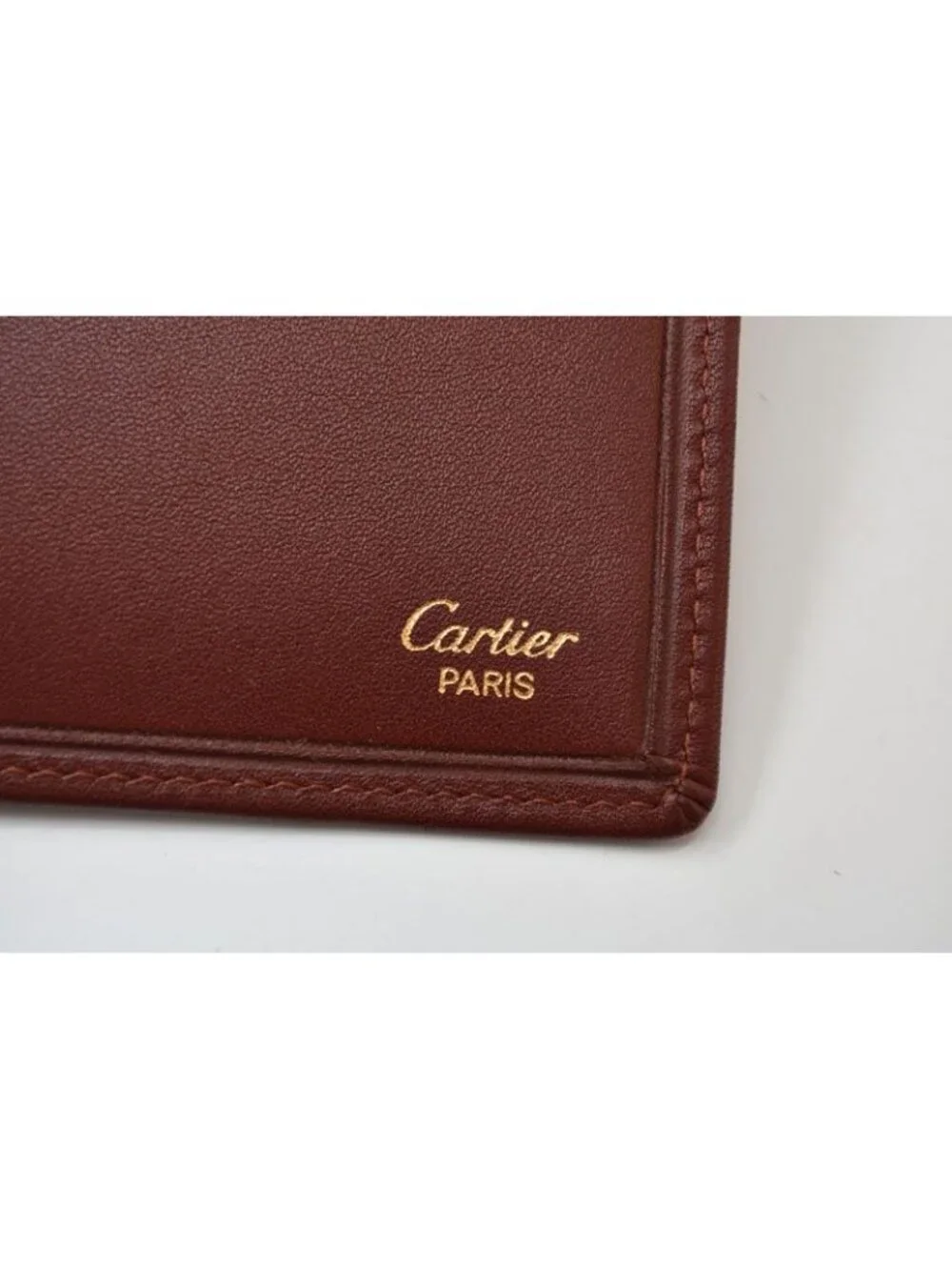Cartier Fold Wallet Bifold Vintage Billfold Must de Cartier Bordeaux